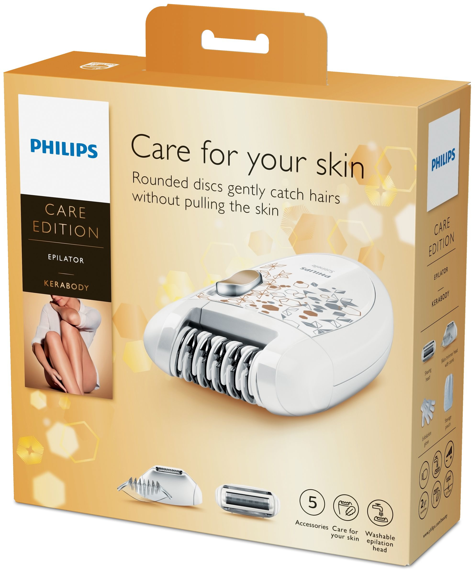 Philips KeraBody HP6425/01 epilator 20 tweezers Gold, Grey, White – image 2