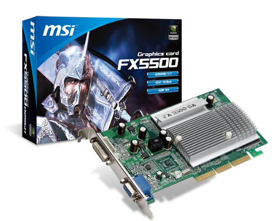 MSI FX5500-D256H graphics card NVIDIA GeForce FX 5500 – image 1