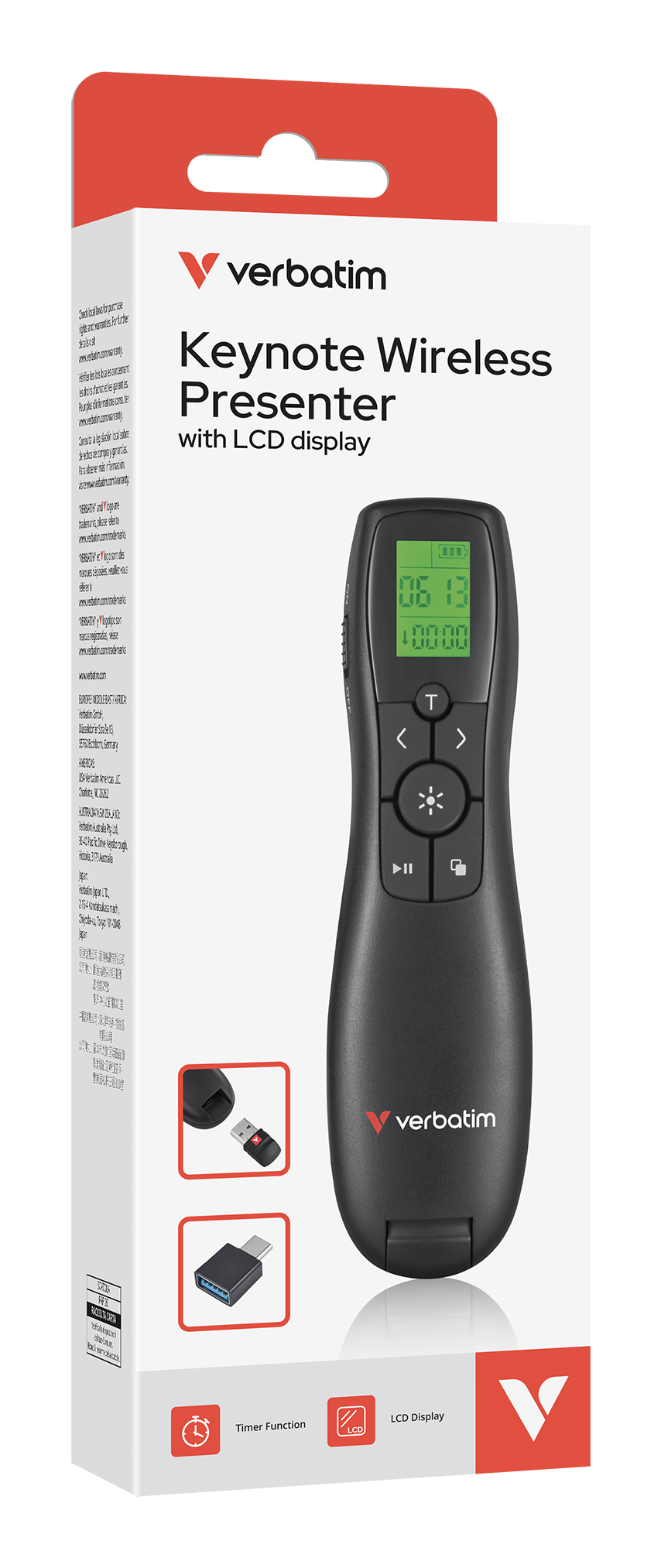 Verbatim Keynote Wireless Presenter with LCD-Display Presenter