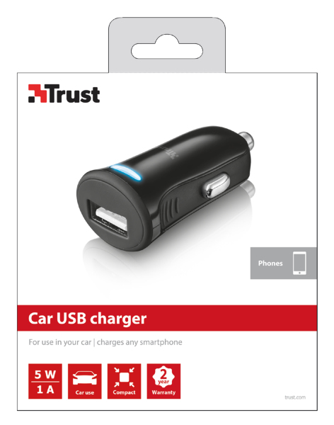 Trust 20570 mobile device charger MP3, Smartphone Black Cigar lighter Auto – image 3