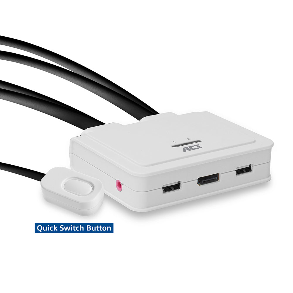 ACT AC7900 DisplayPort 4K KVM switch with fixed cables – image 2