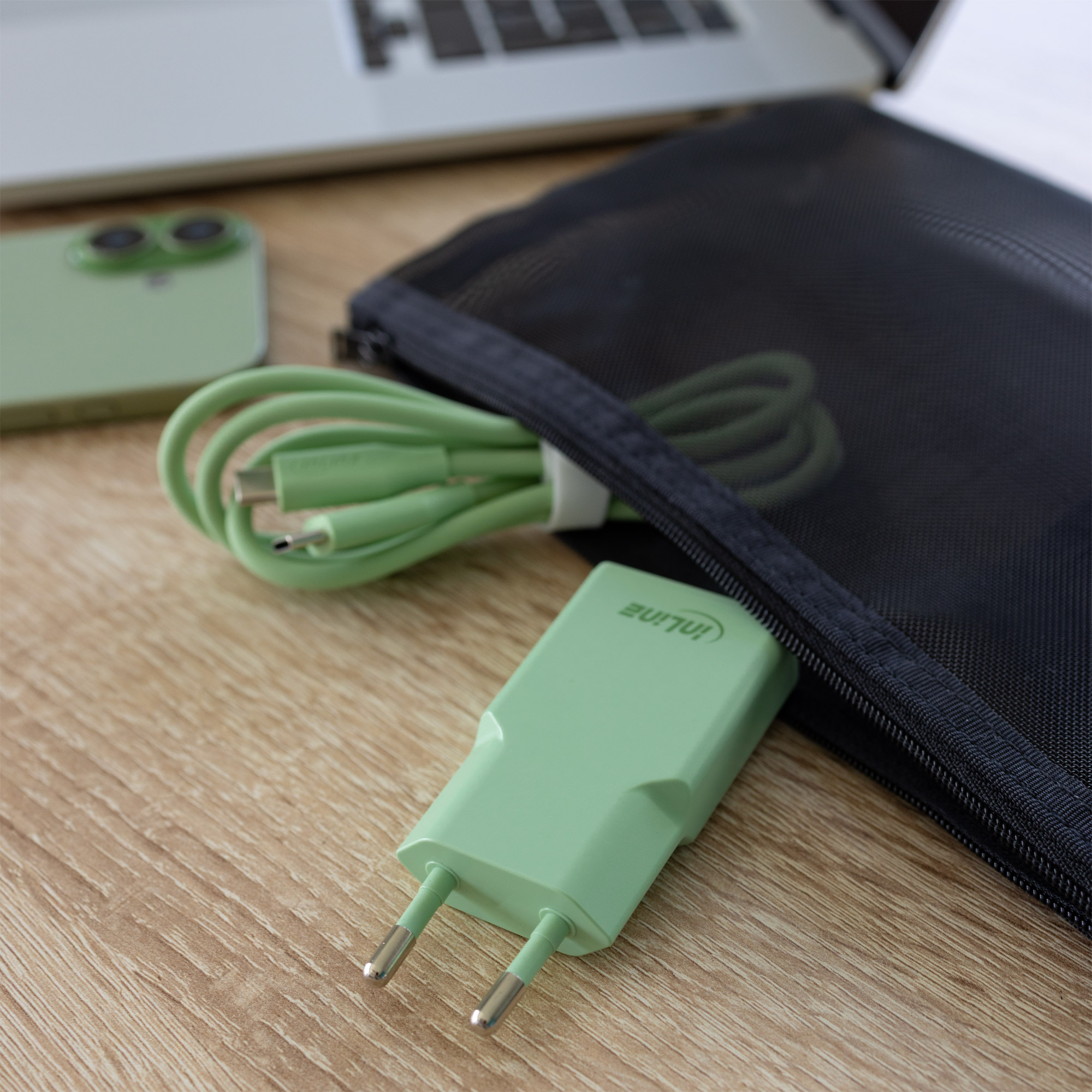 InLine 31590G mobile device charger Universal Light Green AC Fast charging Indoor – image 7