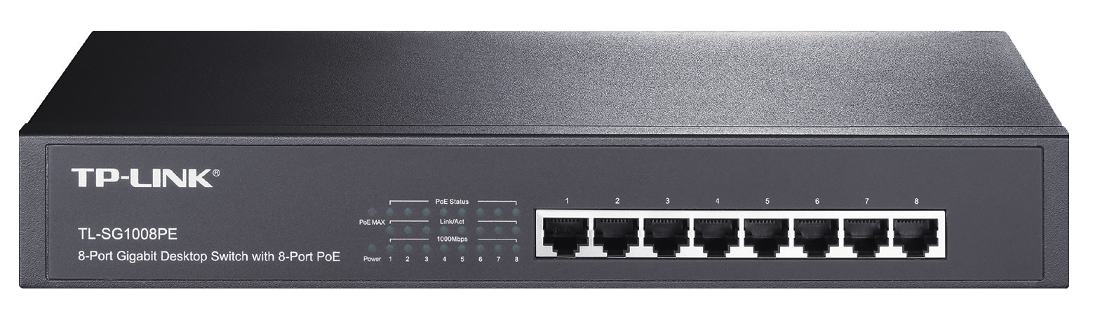 TP-Link TL-SG1008PE network switch Unmanaged L2 Gigabit Ethernet (10/100/1000) Power over Ethernet (PoE) Black – image 1