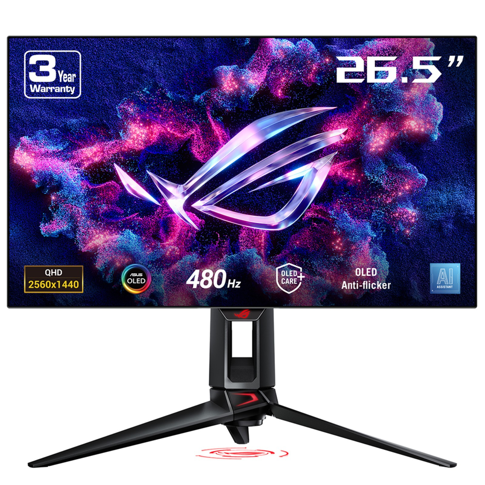MON ASUS 26,5" ROG PG27AQDP QHD 480Hz WOLED fekete monitor