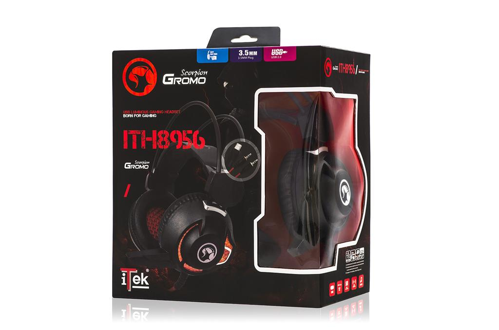 itek ITH8956 headphones/headset Wired Head-band Gaming Black – image 4