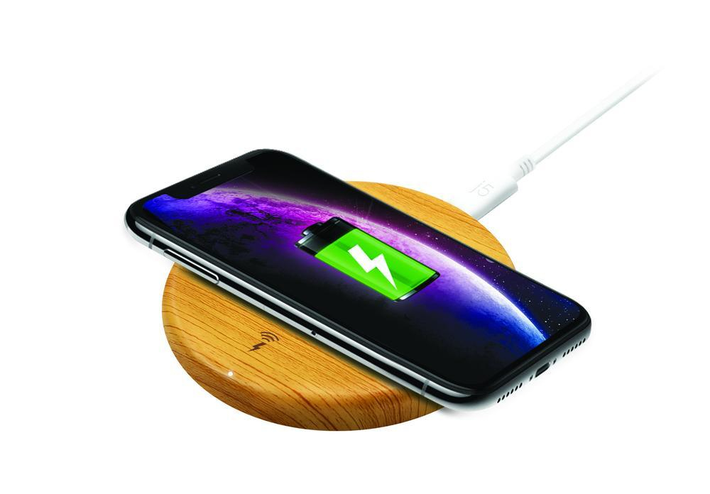 j5create JUPW1101W mobile device charger Smartphone White, Wood AC Wireless charging Fast charging Indoor