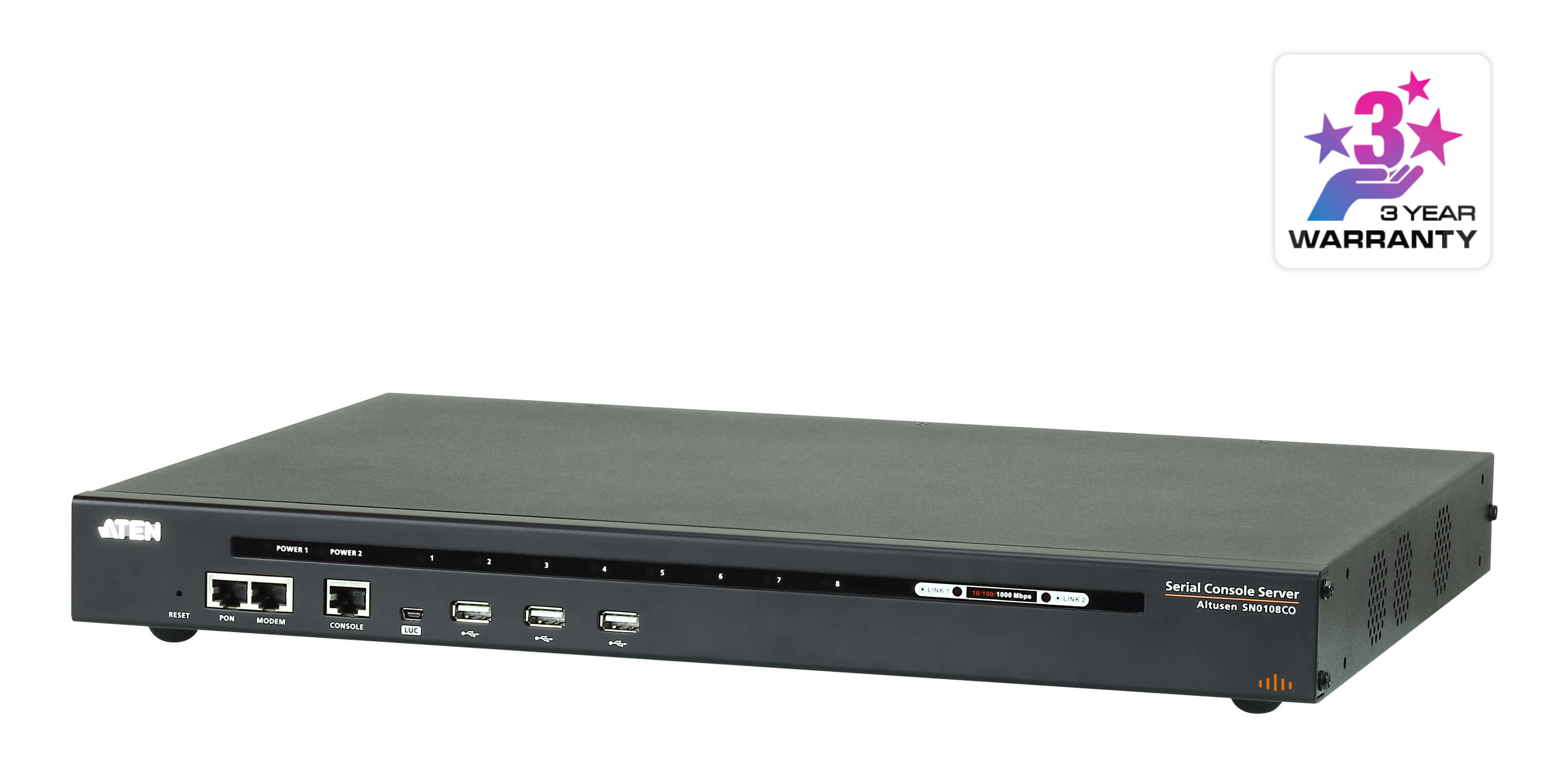 ATEN SN0108CO - Console server - 8 ports - 1GbE, RS-232