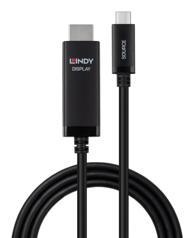 Lindy 43433 câble vidéo et adaptateur 1 m USB Type-C HDMI Noir