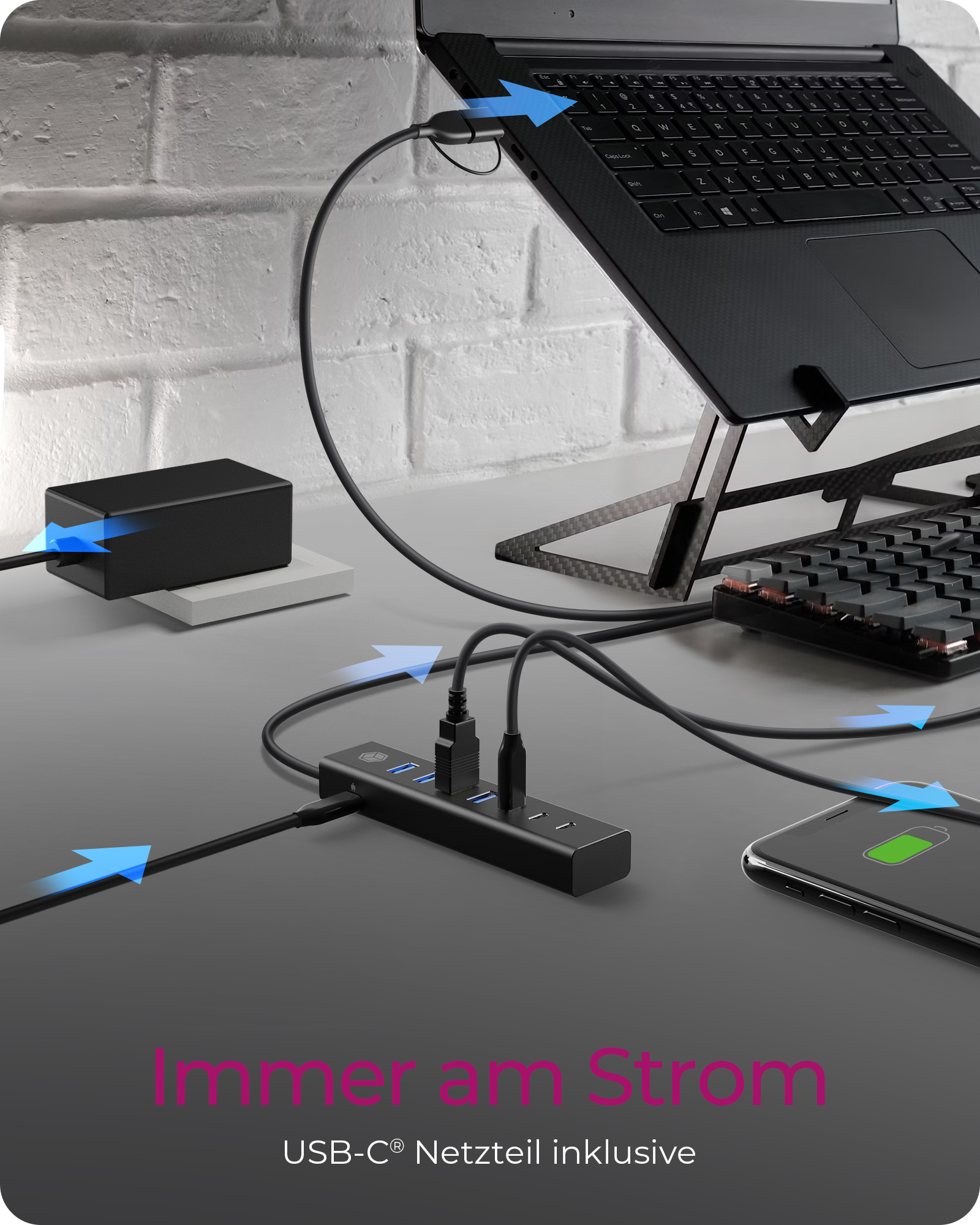 Hub IcyBox 7-Port IB-HUB1737-C3 USB 3.2 Type-C/Type-A