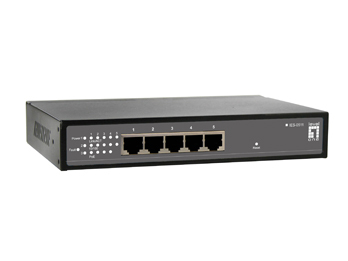 LevelOne 4 x 802.3af PoE + 1 FE Unmanaged Switch -10 ~ 60C, Desktop