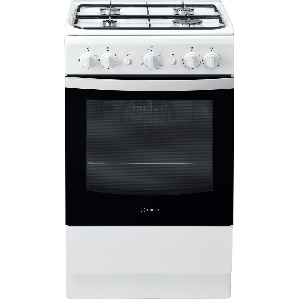 Indesit IS5G1KMW/U cooker Freestanding cooker Gas Black, White