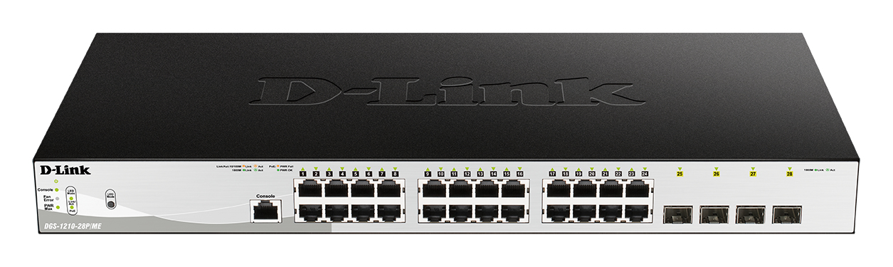 D-Link DGS-1210-28P/ME/E switch di rete Gestito L2/L3 Gigabit Ethernet (10/100/1000) Supporto Power over Ethernet (PoE) 1U