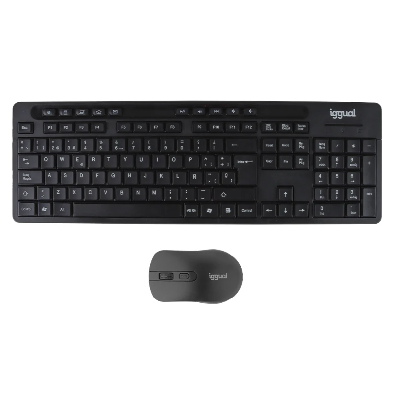 iggual WMK-BUSINESS2 tastiera Mouse incluso Ufficio RF Wireless QWERTY Spagnolo Nero