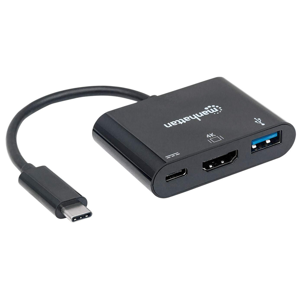 Manhattan USB-C Dock/Hub, Ports (x3): HDMI, USB-A and USB-C, 5 Gbps (USB 3.2 Gen1 aka USB 3.0), With Power Delivery (60W) to USB-C Port (Note additional USB-C w – image 2