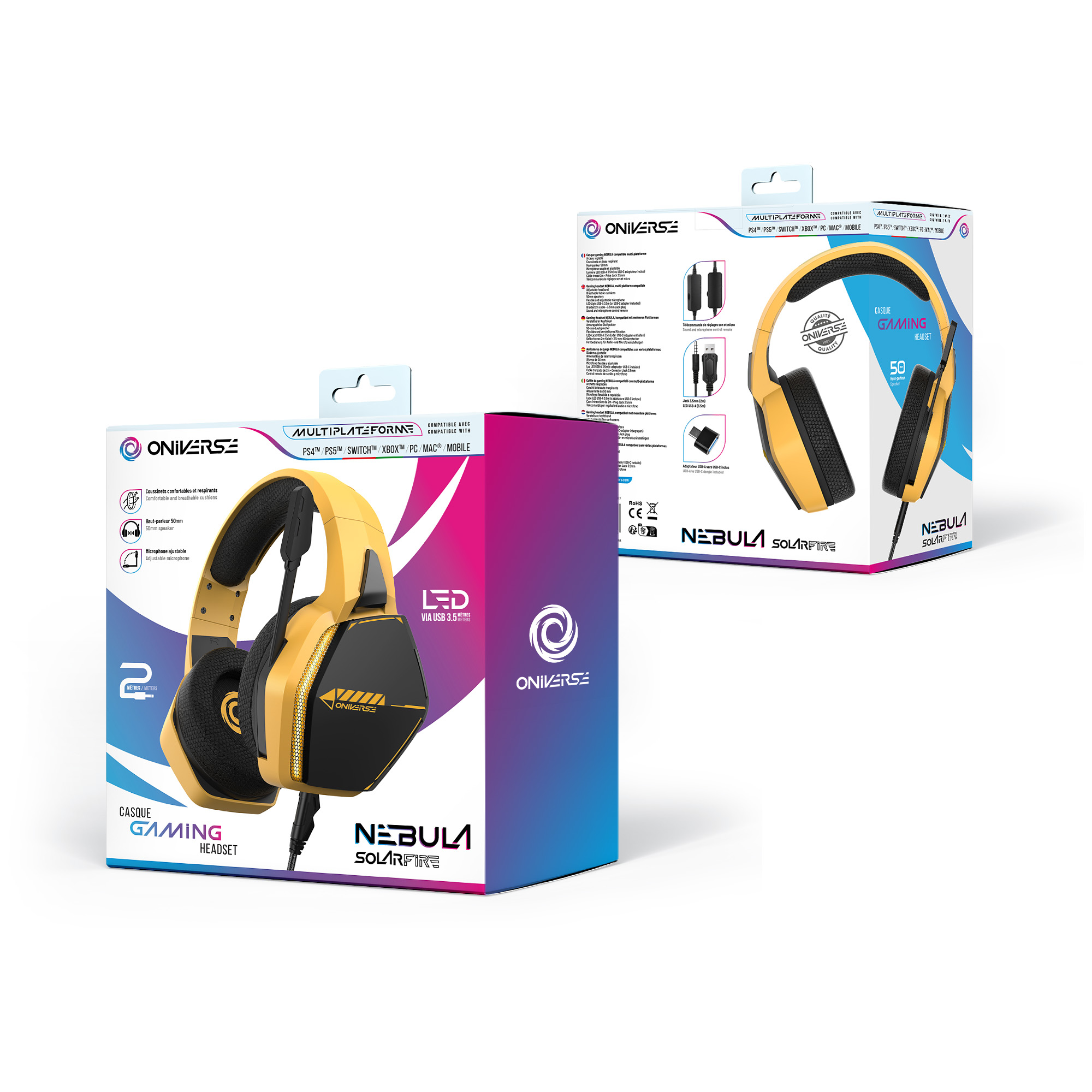 Oniverse Gaming Headset Nebula - SolarFire Yellow (Multiplatform) – image 9