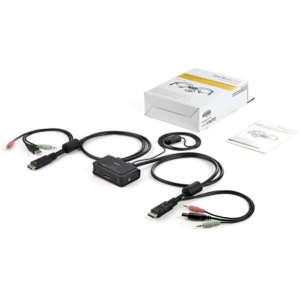 StarTech.com 2 Port USB DisplayPort Cable KVM Switch w/ Audio and Remote Switch - USB Powered – image 8