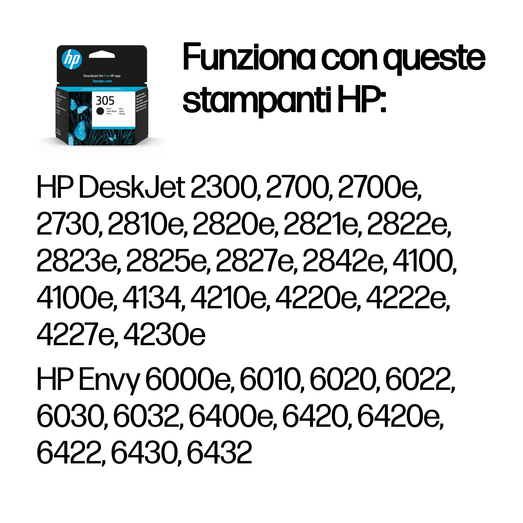 HP 305 Black Original Ink Cartridge - Ink - [K] - per HP DeskJet 2300, 2700 / 2700e series - Miniatura 2