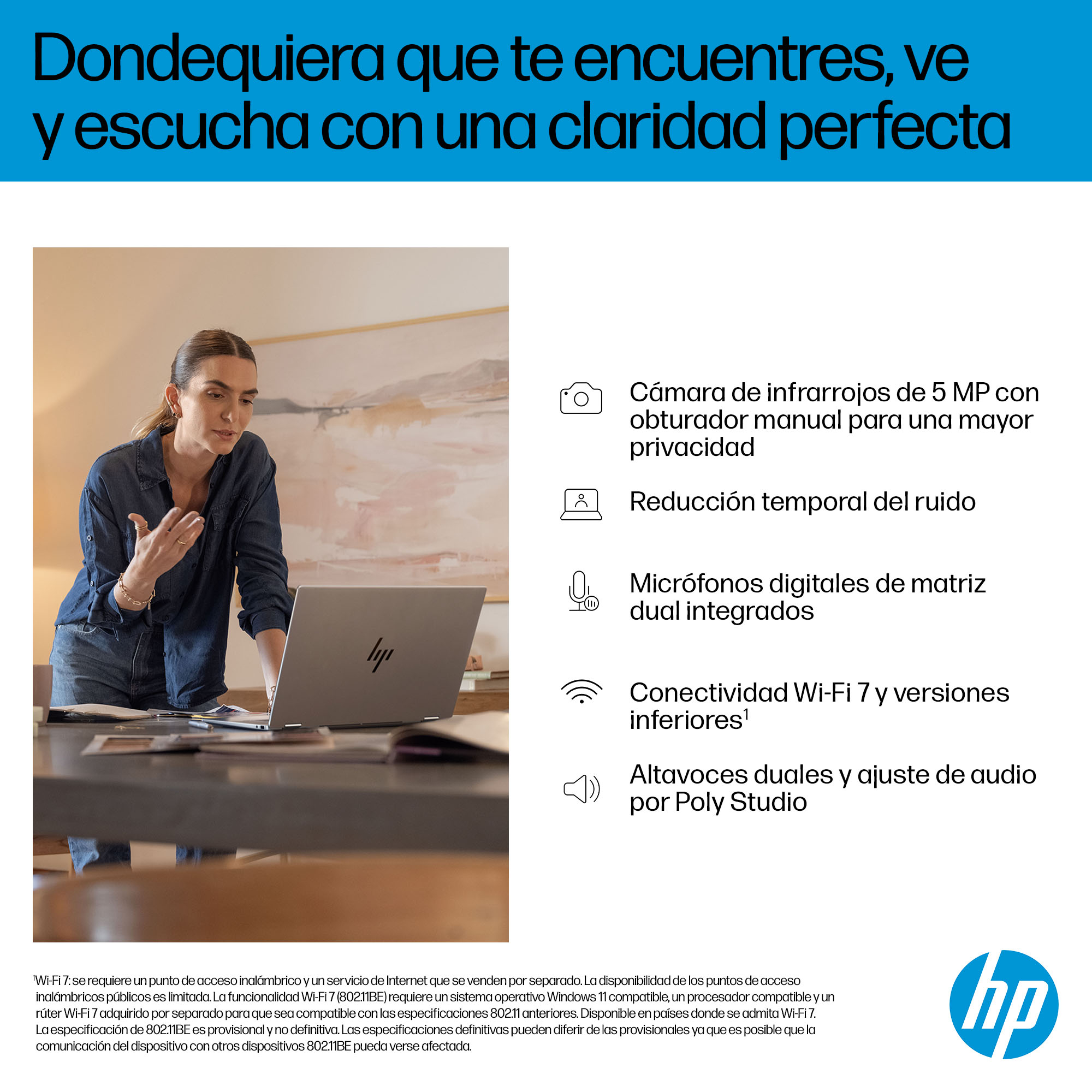 HP - Convertible 2 en 1 HP OmniBook X Flip 16-as0001ns, Copilot+PC, Intel Core Ultra 7 EVO 256V, 16GB, 1TB SSD, 16' OLED, W11. - imagen 9