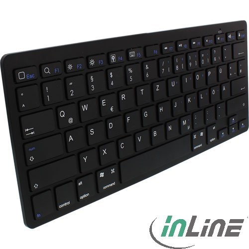 InLine 55372 keyboard Bluetooth QWERTZ German Black – image 2