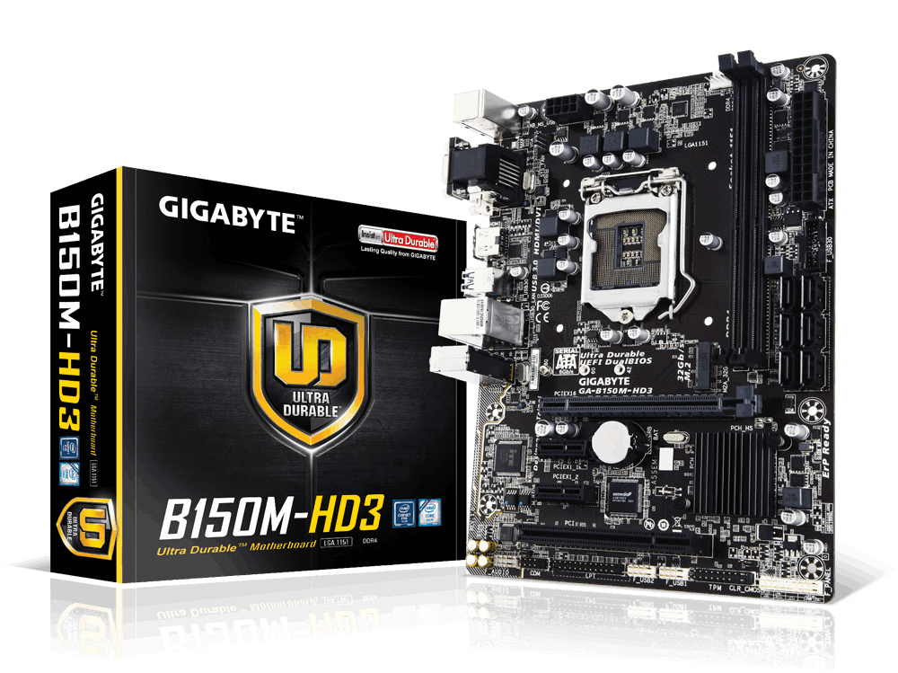 GIGABYTE GA-B150M-HD3 motherboard Intel® B150 LGA 1151 (Socket H4) micro ATX