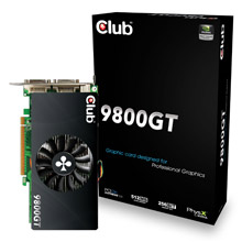 CLUB3D 9800GT PCI-E 2.0 512 MB GDDR3 256 Bit