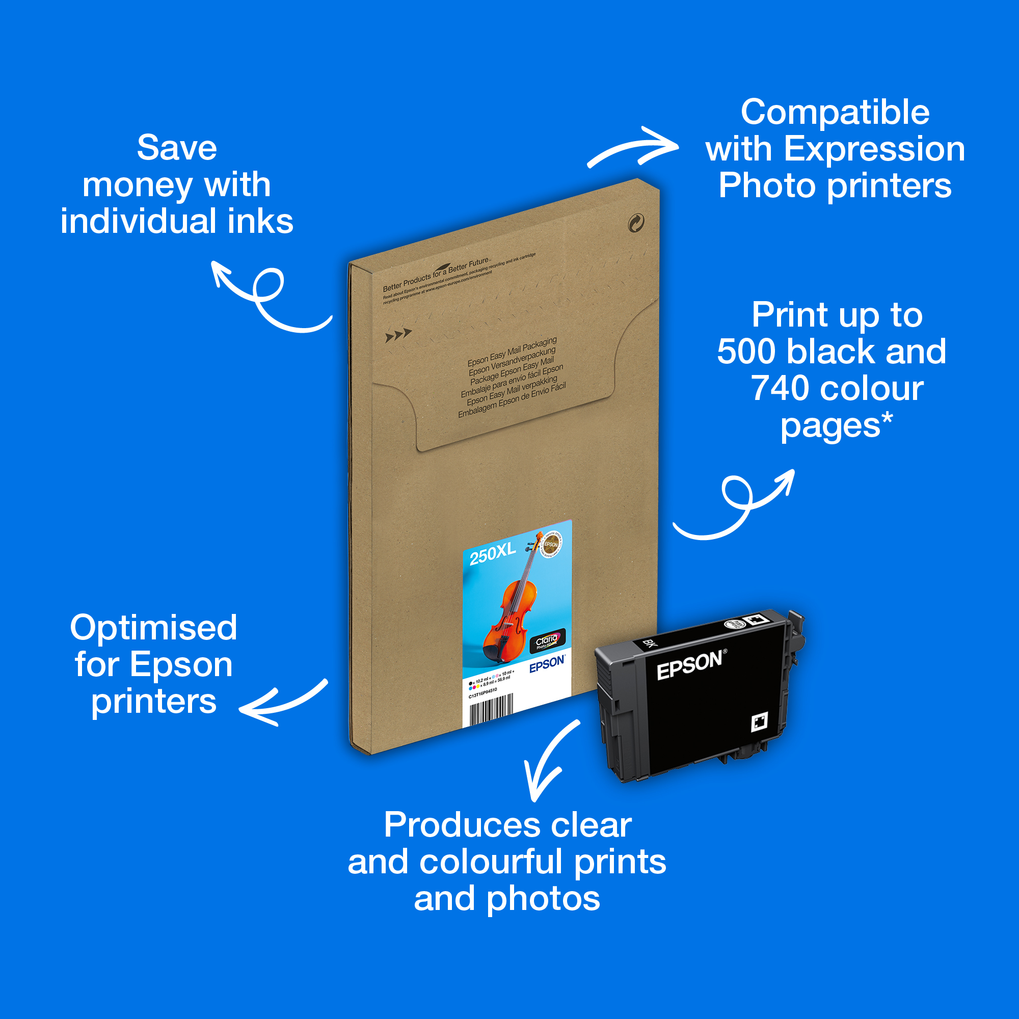 Epson Multipack 6-colours 250XL Violin Claria Photo HD EasyMail Ink – image 5