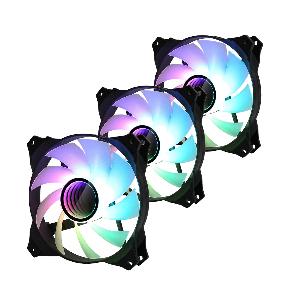 Zalman ZM-IF120 3pack+ ZM-4PALC controller 120mm Milky White aRGB Fan infinity effect – image 2