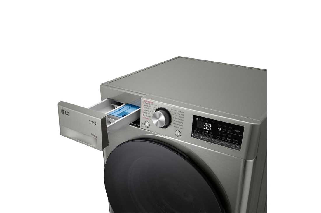 LG F4Y7ERPYP.APTPLTK washer dryer Freestanding Front-load Grey – image 3