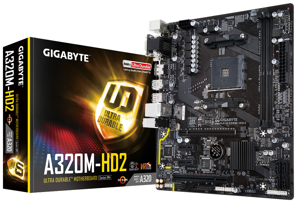 GIGABYTE GA-A320M-HD2 motherboard AMD A320 Socket AM4 micro ATX