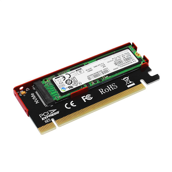 Axagon PCEM2-S PCIe x16 - M.2 NVMe M-key slot adapter, w. passive alu heatsink – image 5