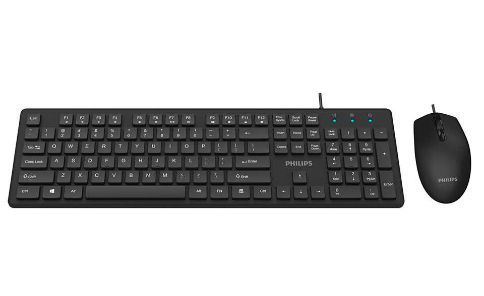Philips SPT6264/15 keyboard Mouse included Universal USB Black – image 2