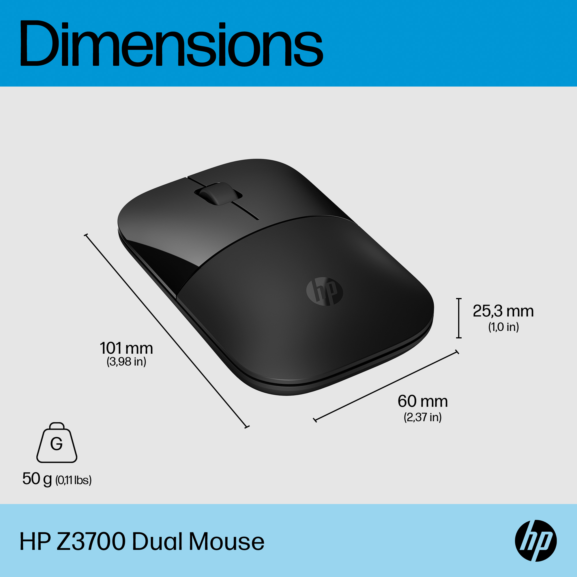 HP Z3700 Dual Black Wireless Mouse – image 5