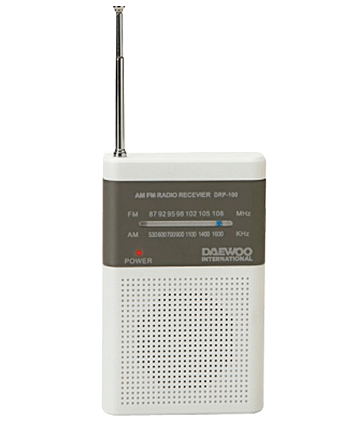 Daewoo DRP-100W Portable Analog White