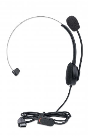 Manhattan Mono On-Ear Headset (USB), Microphone Boom (padded), Polybag Packaging, Adjustable Headband, In-Line Volume Control, Ear Cushion, USB-A for both sound – image 6