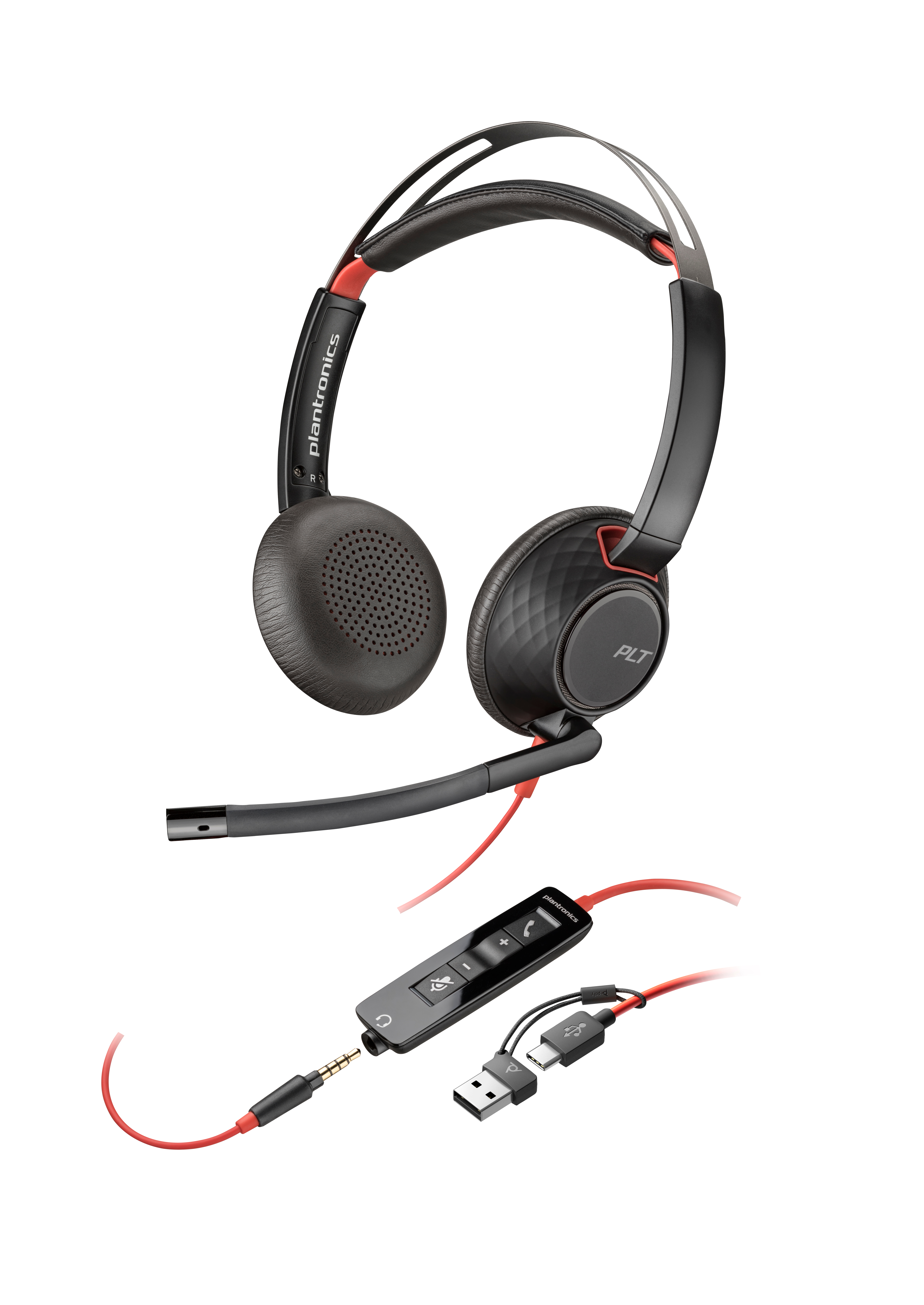 Diadema Poly Blackwire 5220 - Alámbrico - USB C/A - 3.5mm - Micrófono - Certificado para Microsoft Teams - 8X231AA