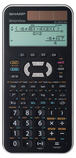Sharp EL-W531XGB-SL calculator Pocket Scientific Black, Silver