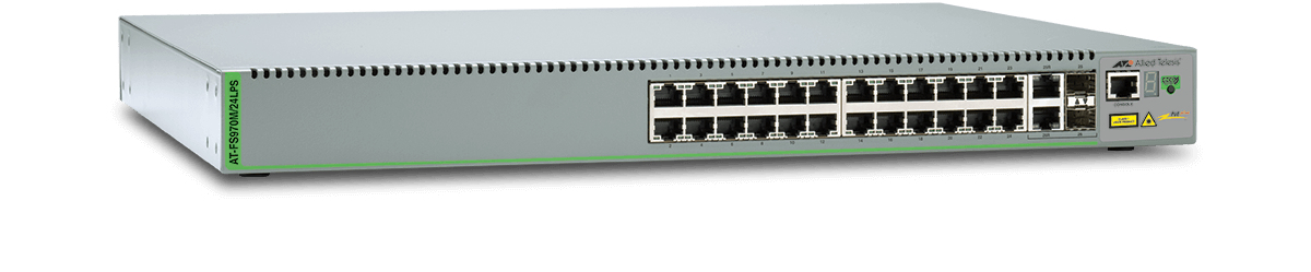 Allied Telesis AT-FS970M/24LPS-30 network switch Managed Fast Ethernet (10/100) Power over Ethernet (PoE) 1U Green