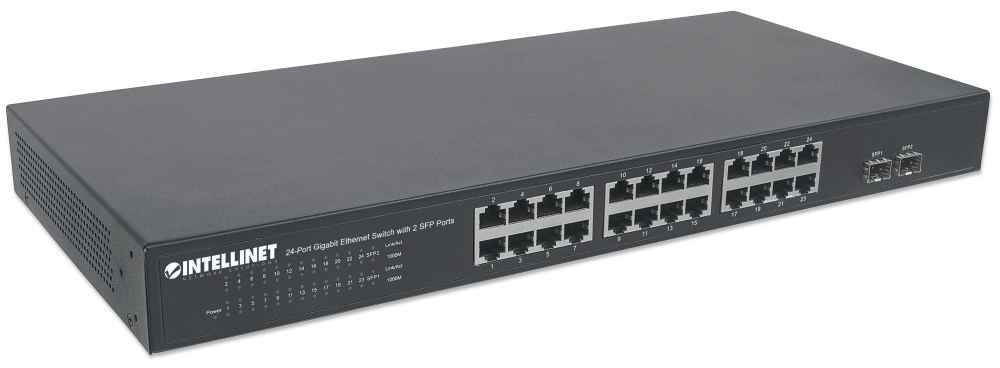 Intellinet 24-Port Gigabit Ethernet Switch with 2 SFP Ports – image 2