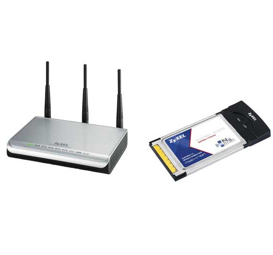 Zyxel Wireless 300 Mbps WLAN Ethernet Router + Wireless 300Mbps Laptop PC Card