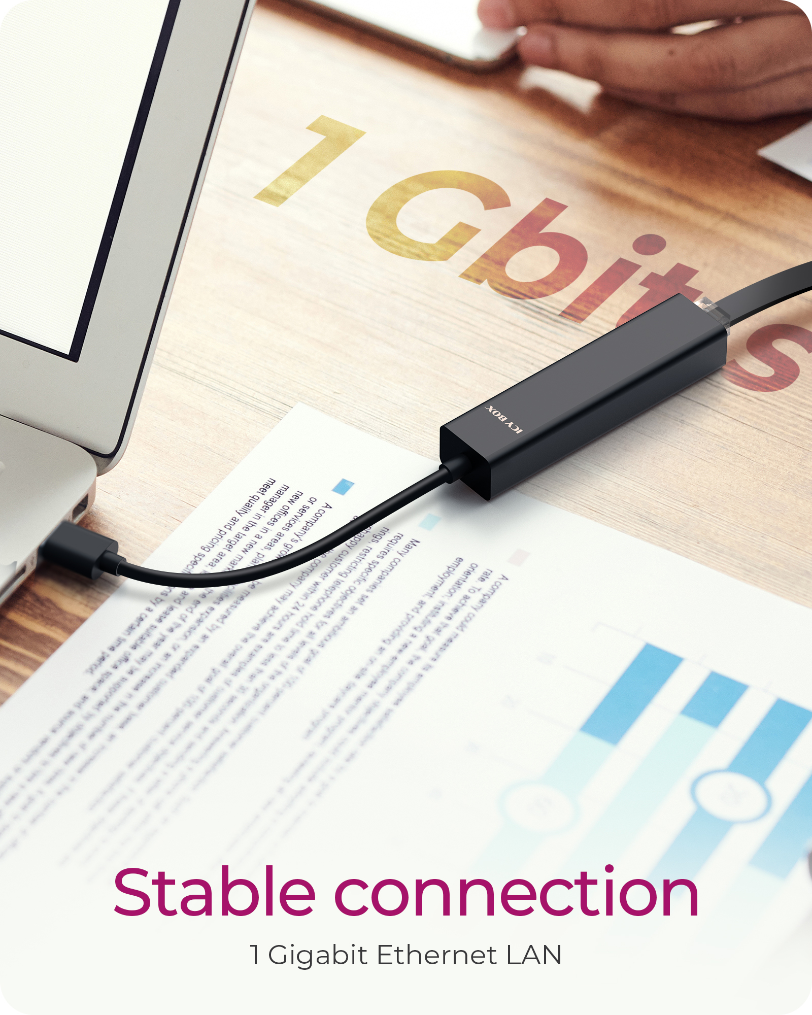 ICY BOX IB-HUB1439-LAN Wired USB 3.2 Gen 1 (3.1 Gen 1) Type-A Black – image 4