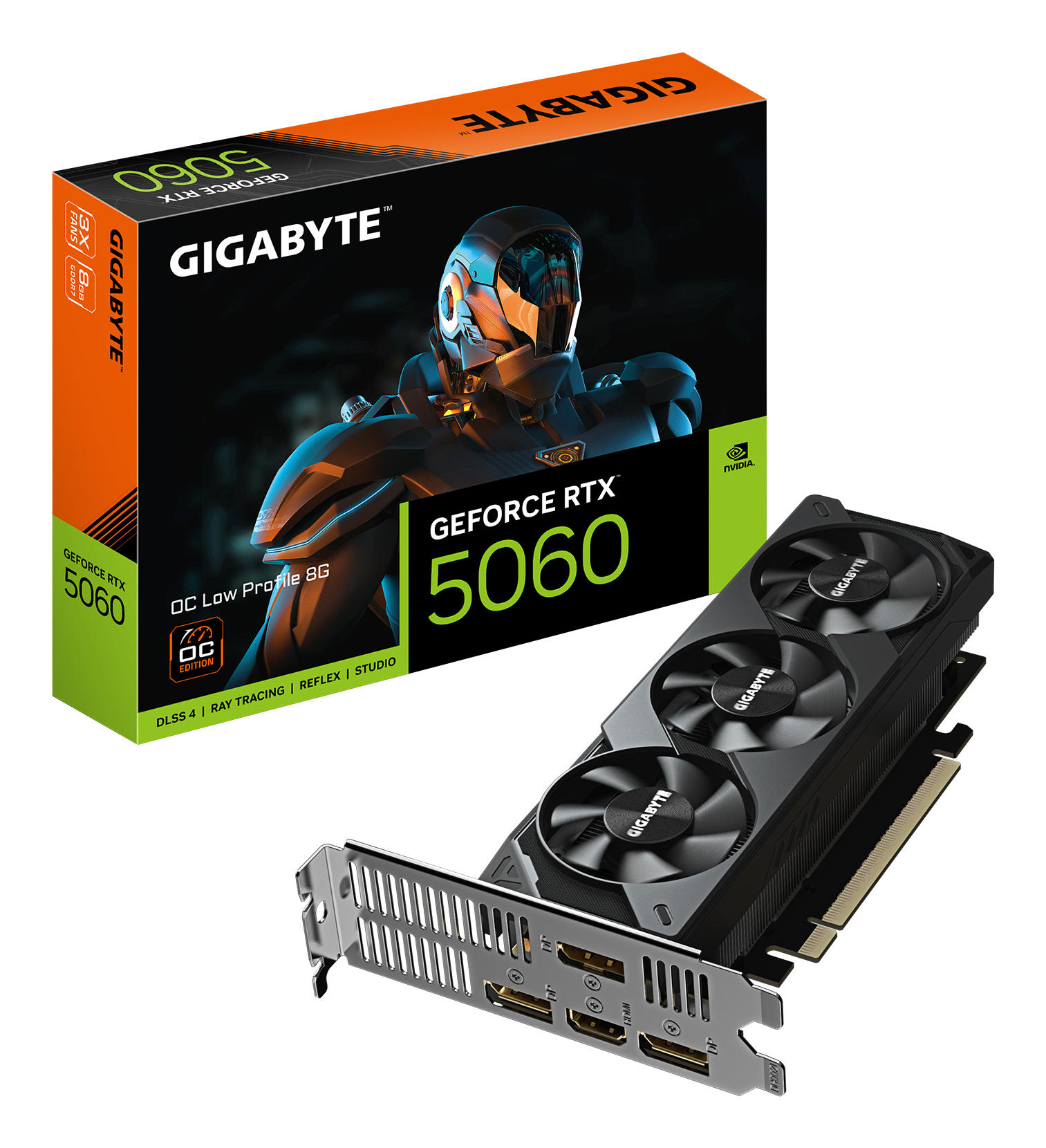 GIGABYTE GeForce RTX 5060 OC Low Profile 8G Scheda Grafica - 8GB GDDR7, 128bit, PCI-E 5.0, 2512 MHz Frequenza core, 3 x Display