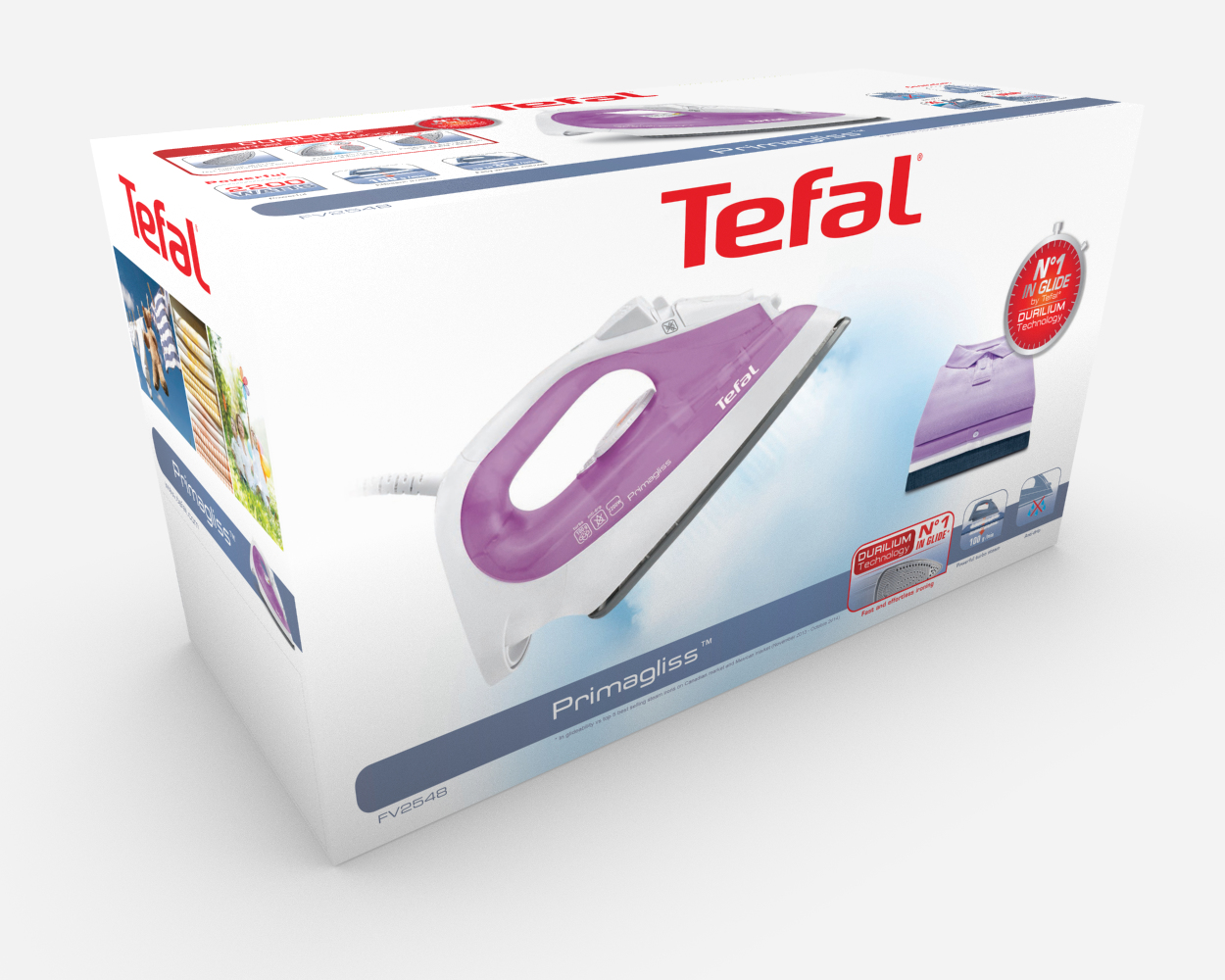 Tefal Prima FV2548 iron Dry & Steam iron Durilium soleplate – image 3