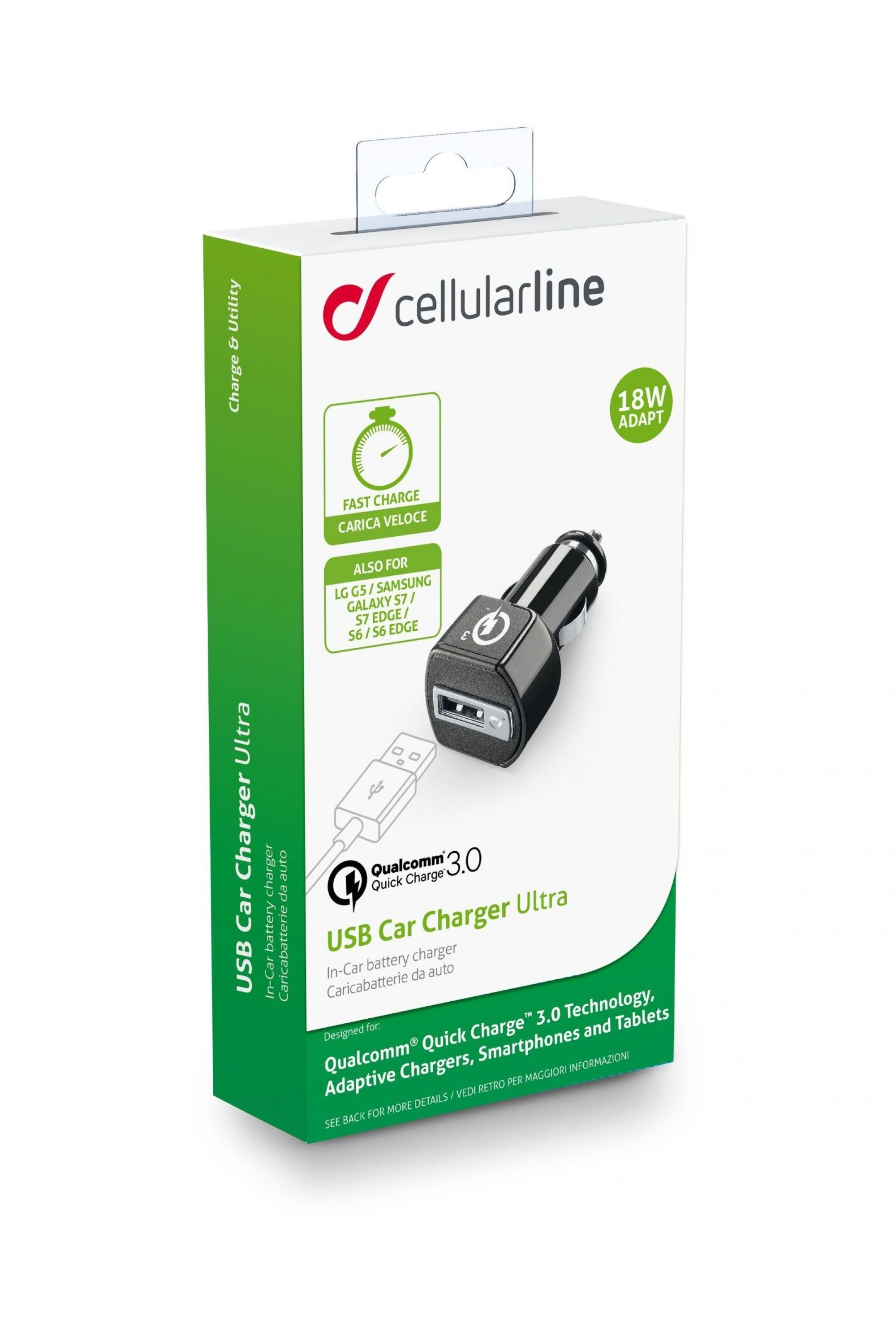 Cellularline USB Car Charger - Quick Charge – image 2