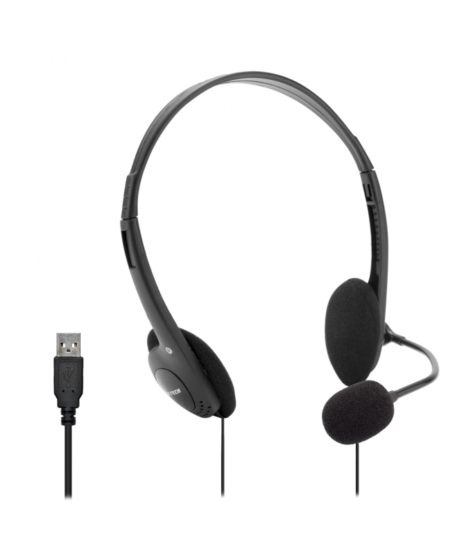 Vultech HS-02 headphones/headset Wired Head-band Office/Call center USB Type-A Black