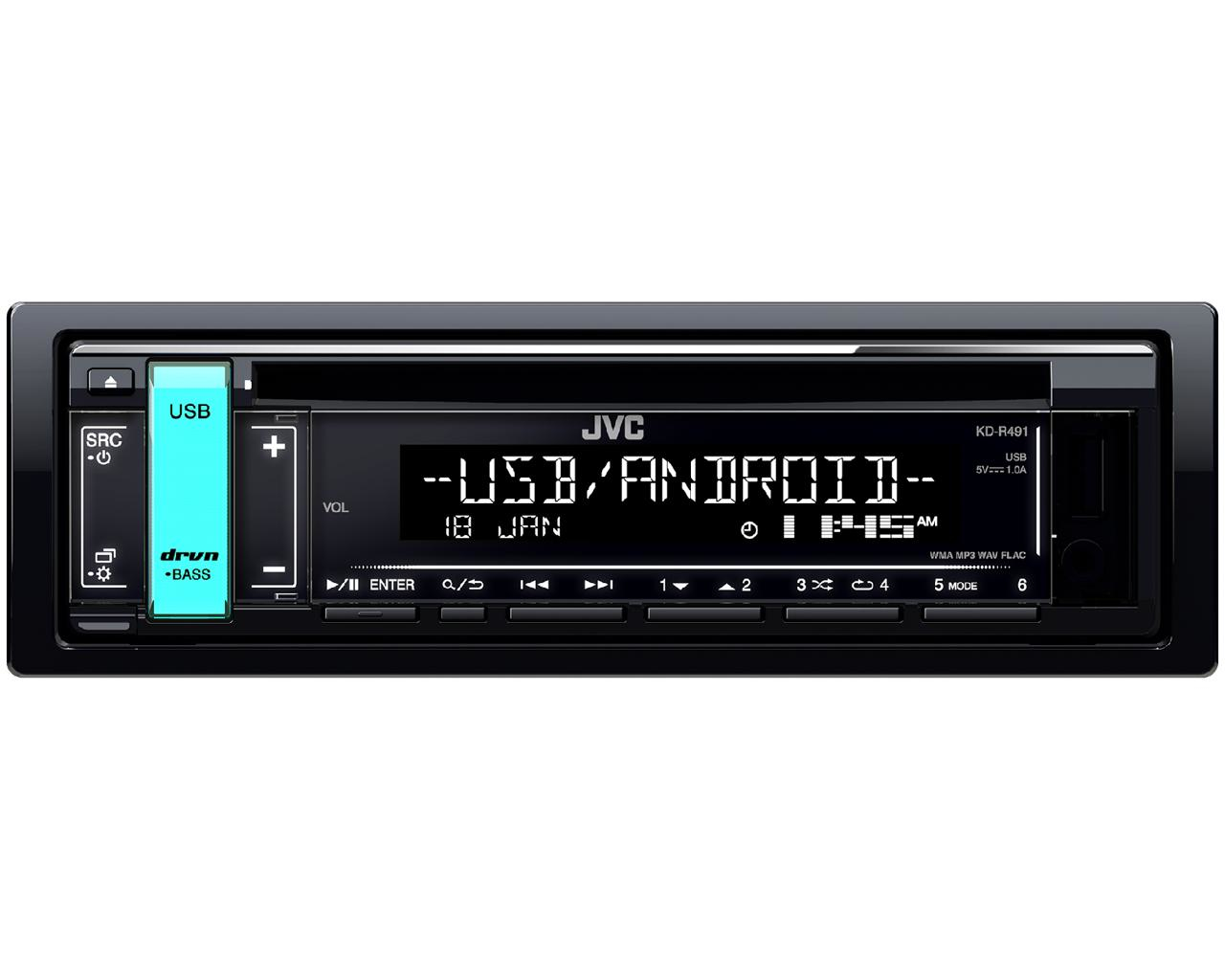 JVC KD-R491 car media receiver Black