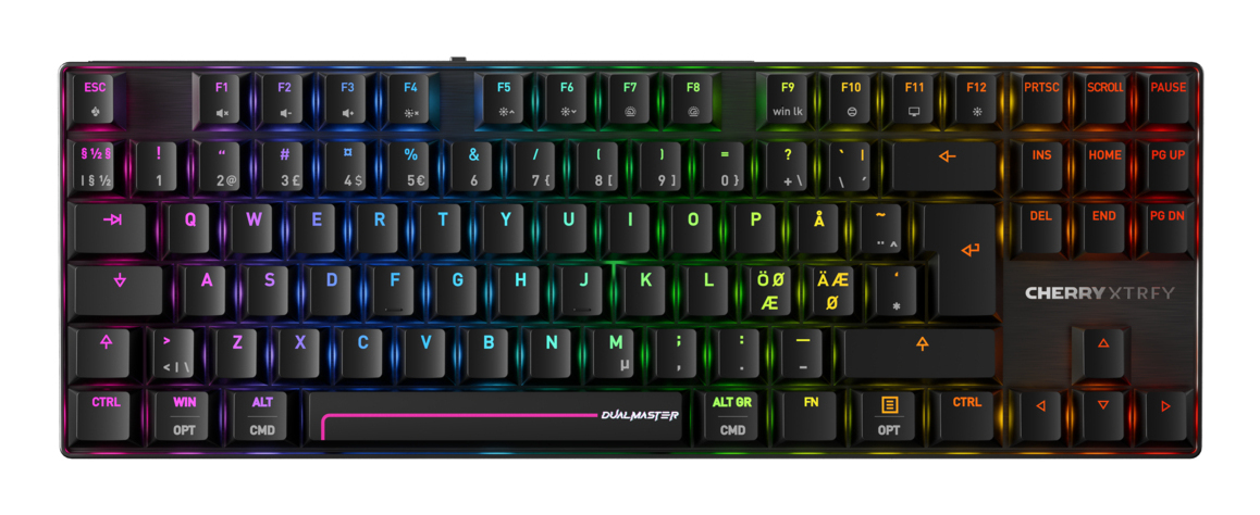 CHERRY MX 8.2 Pro TMR Wireless keyboard Gaming USB + RF Wireless + Bluetooth QWERTY Nordic Black
