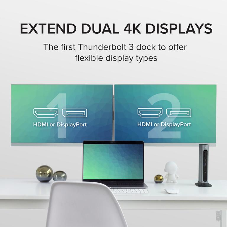 Plugable Technologies TBT3-UDZ laptop dock/port replicator Docking Thunderbolt 3 Black, Grey – image 3