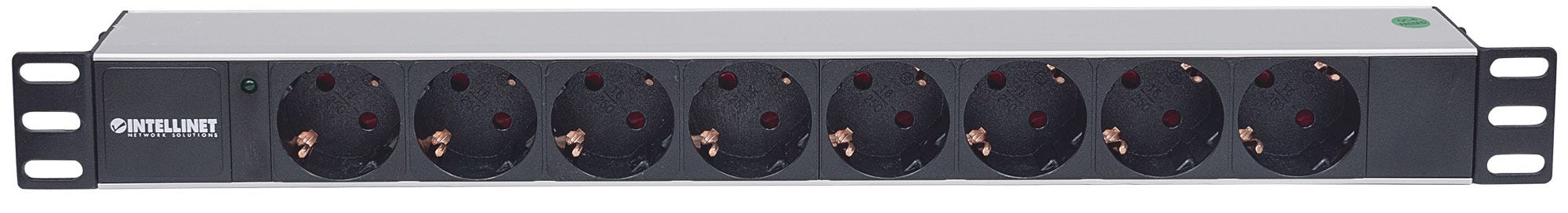 Intellinet 19" 1U Rackmount 8-Output Power Distribution Unit (PDU) EU CEE 7/3 Outlets, With LED Indicator Only, No Surge Protection, Built-in 1.8m Power Cord wi – image 3