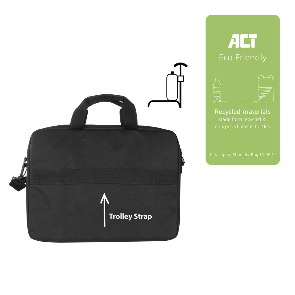 ACT City shoulder bag for laptops up to 16.1”, made from recycled plastic bottles – image 5
