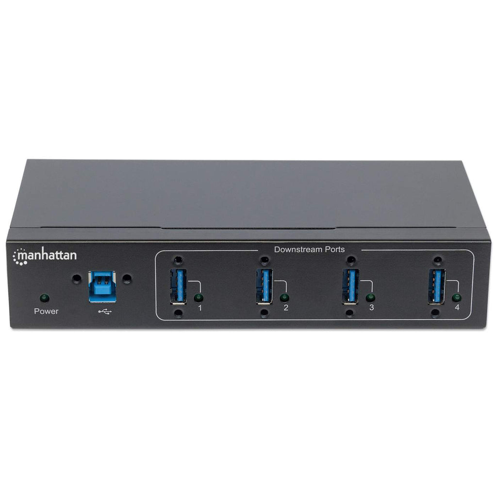 Manhattan USB-A 4-Port Hub Industrial, 4x USB-A Ports, 5 Gbps (USB 3.2 Gen1 aka USB 3.0), 20 kV ESD Protection, A/C, Bus and Terminal-Block Power Options, DIN R – image 3